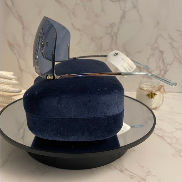 GUCCI TOM 99MM Transparent Blue Shield Sunglasses GG1560S-003 NWT - Picture 5 of 12